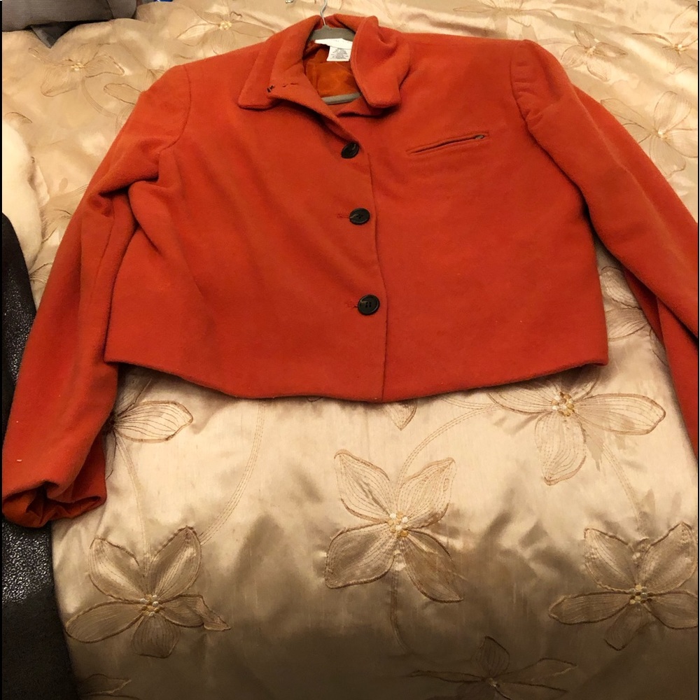 Red orange crop jacket size 10